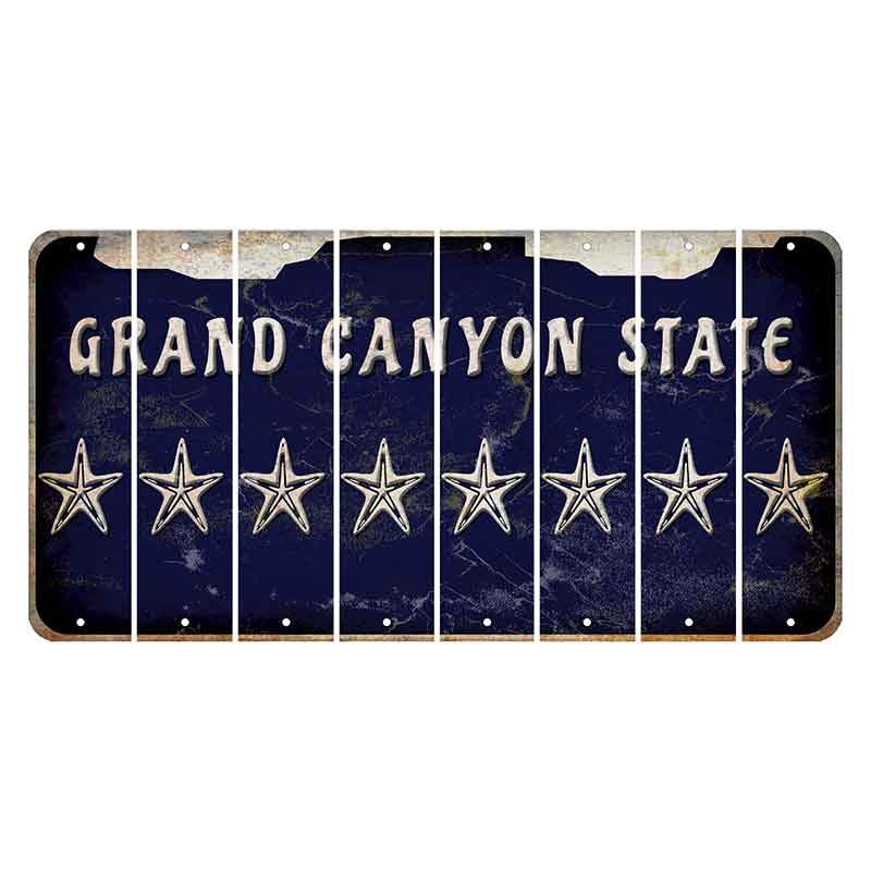 Arizona Navy Cut License Plate Strips (Set of 8) Star Fish