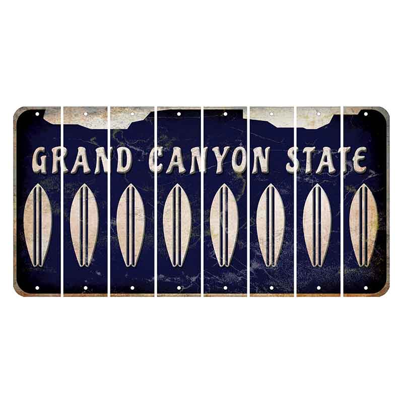 Arizona Navy Cut License Plate Strips (Set of 8) Surfboard