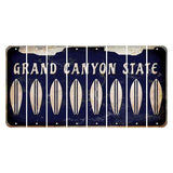 Arizona Navy Cut License Plate Strips (Set of 8) Surfboard