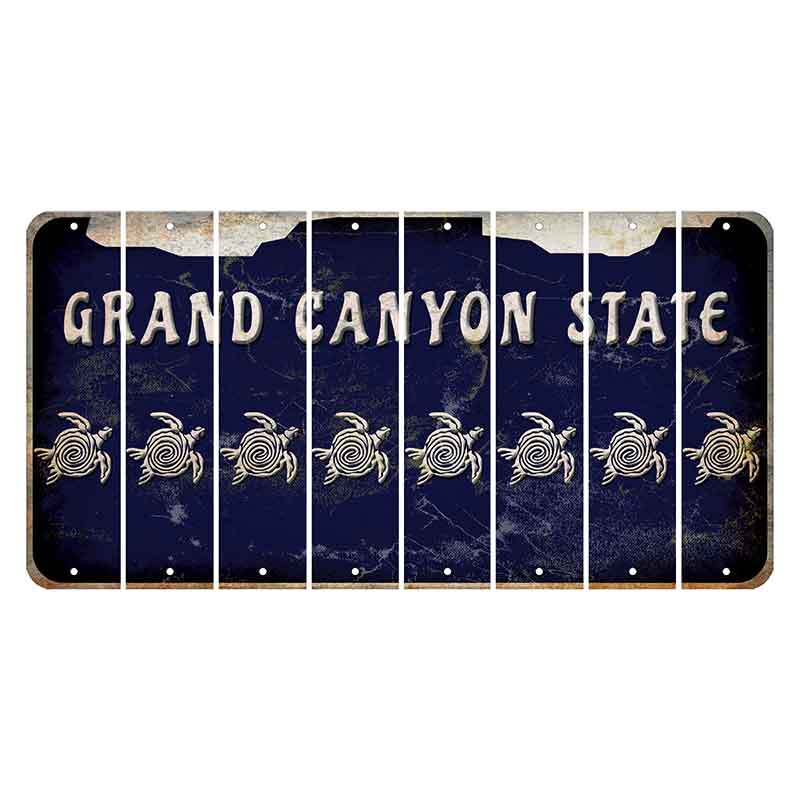 Arizona Navy Cut License Plate Strips (Set of 8) Sea Turtle