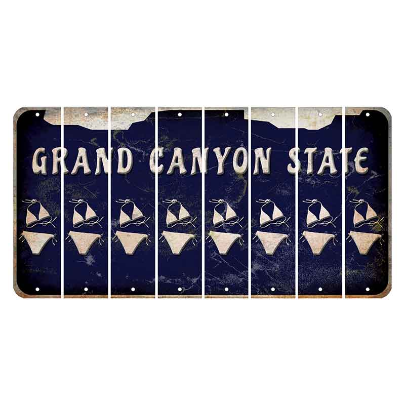 Arizona Navy Cut License Plate Strips (Set of 8) Bikini