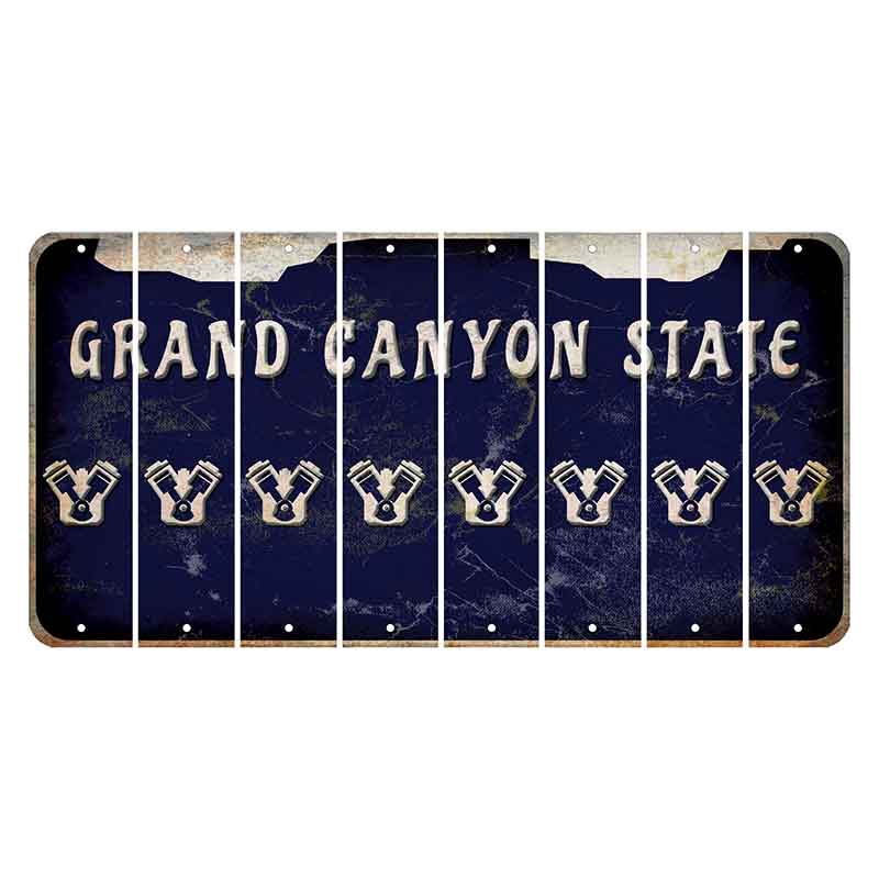 Arizona Navy Cut License Plate Strips (Set of 8) Engine