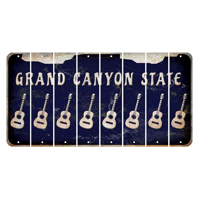Arizona Navy Cut License Plate Strips (Set of 8) Guitar