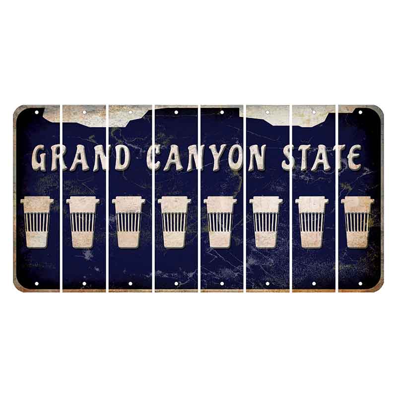 Arizona Navy Cut License Plate Strips (Set of 8) Latte
