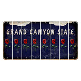 Arizona Navy Cut License Plate Strips (Set of 8) Red Rose