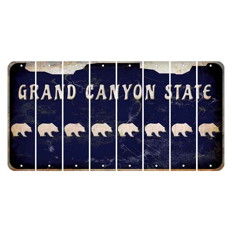 Arizona Navy Cut License Plate Strips (Set of 8) Bear