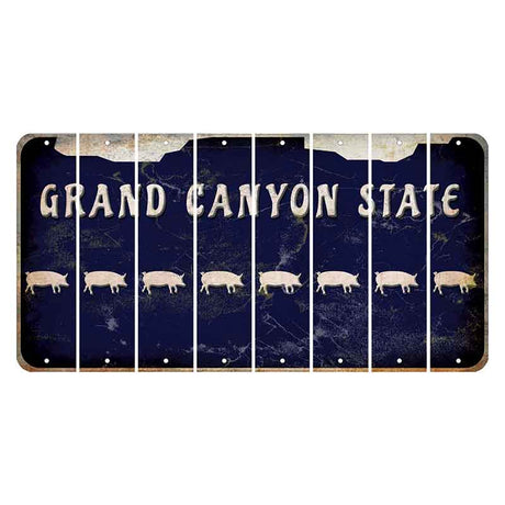 Arizona Navy Cut License Plate Strips (Set of 8) Pig