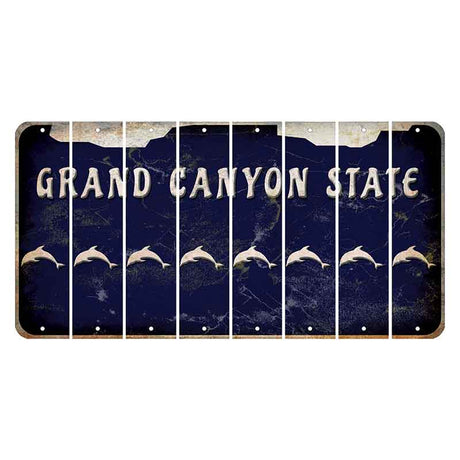 Arizona Navy Cut License Plate Strips (Set of 8) Dolphin