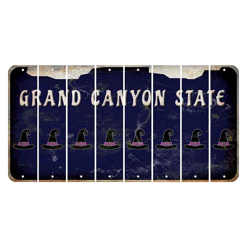 Arizona Navy Cut License Plate Strips (Set of 8) Witches Hat