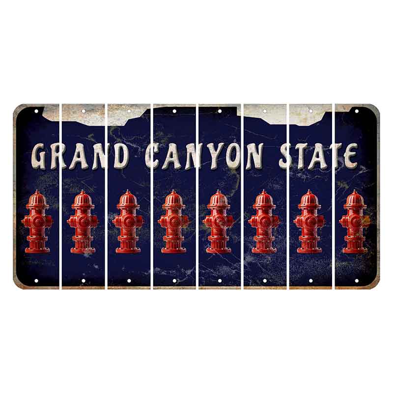 Arizona Navy Cut License Plate Strips (Set of 8) Fire Hydrant