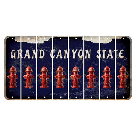 Arizona Navy Cut License Plate Strips (Set of 8) Fire Hydrant