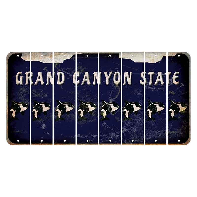 Arizona Navy Cut License Plate Strips (Set of 8) Whale