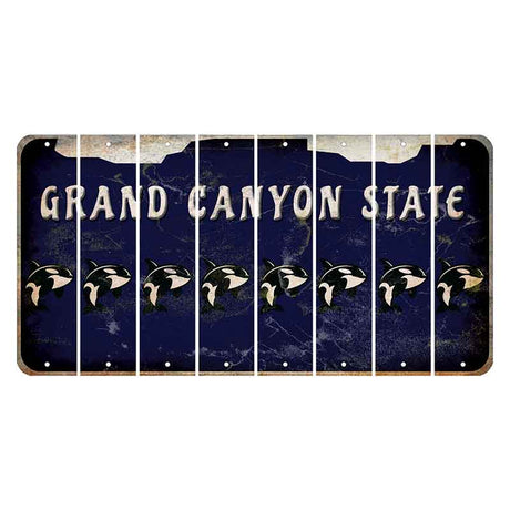 Arizona Navy Cut License Plate Strips (Set of 8) Whale