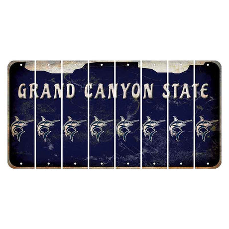 Arizona Navy Cut License Plate Strips (Set of 8) Swordfish