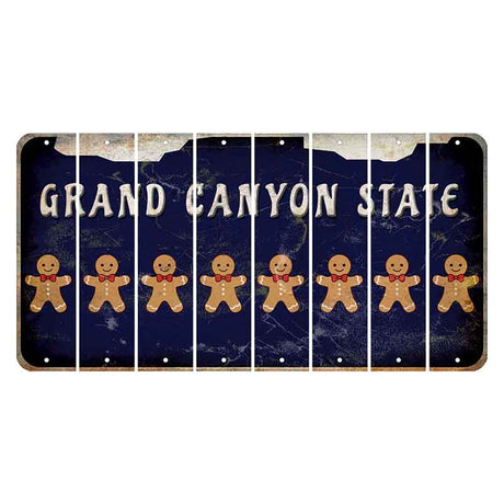 Arizona Navy Cut License Plate Strips (Set of 8) Gingerbread Man