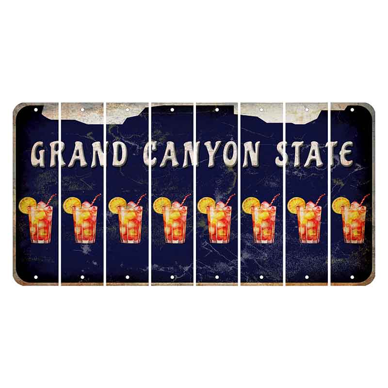 Arizona Navy Cut License Plate Strips (Set of 8) Cocktail