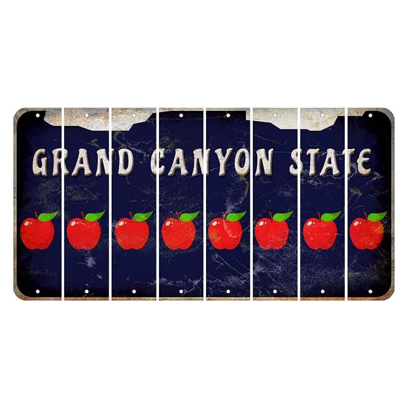 Arizona Navy Cut License Plate Strips (Set of 8) Apple