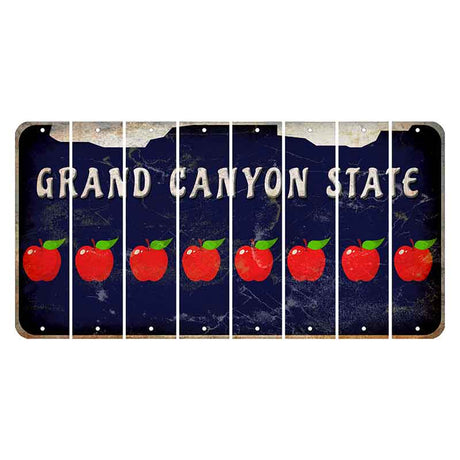 Arizona Navy Cut License Plate Strips (Set of 8) Apple
