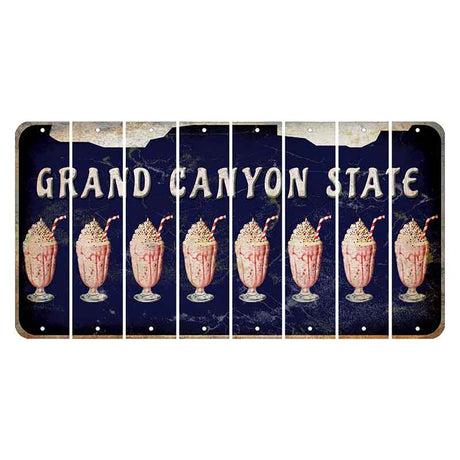 Arizona Navy Cut License Plate Strips (Set of 8) Milkshake
