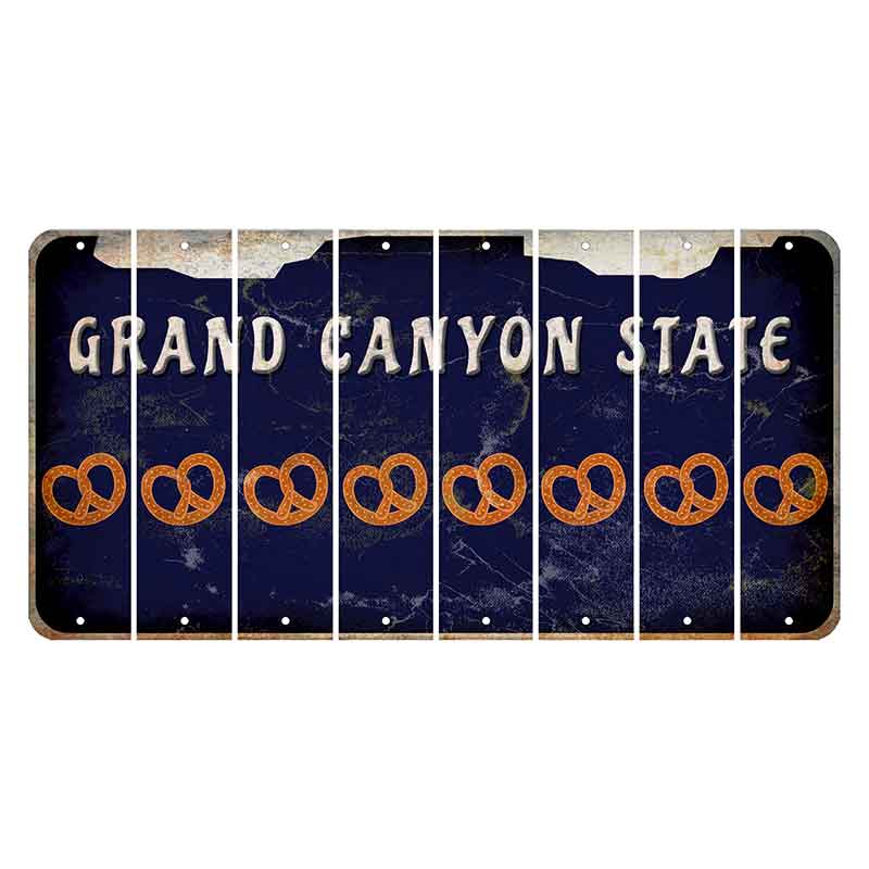 Arizona Navy Cut License Plate Strips (Set of 8) Pretzel