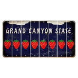 Arizona Navy Cut License Plate Strips (Set of 8) Strawberry