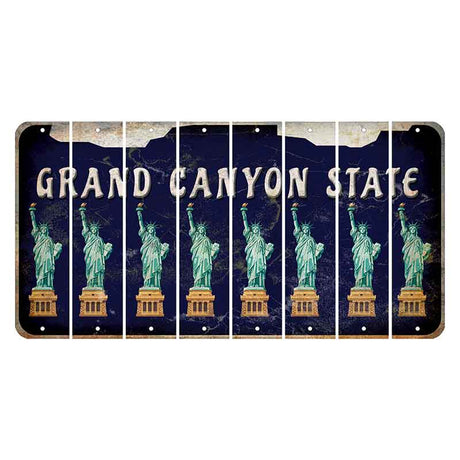 Arizona Navy Cut License Plate Strips (Set of 8) Statue of Liberty
