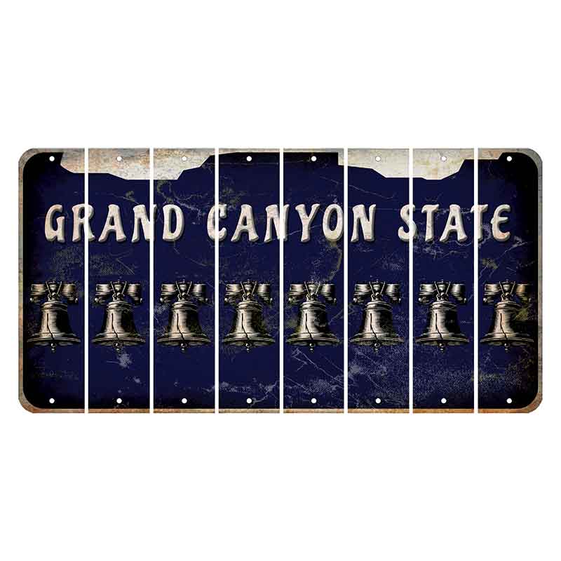 Arizona Navy Cut License Plate Strips (Set of 8) Liberty Bell