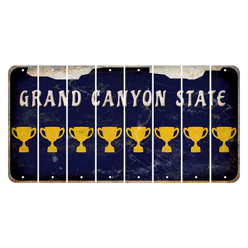 Arizona Navy Cut License Plate Strips (Set of 8) Trophy