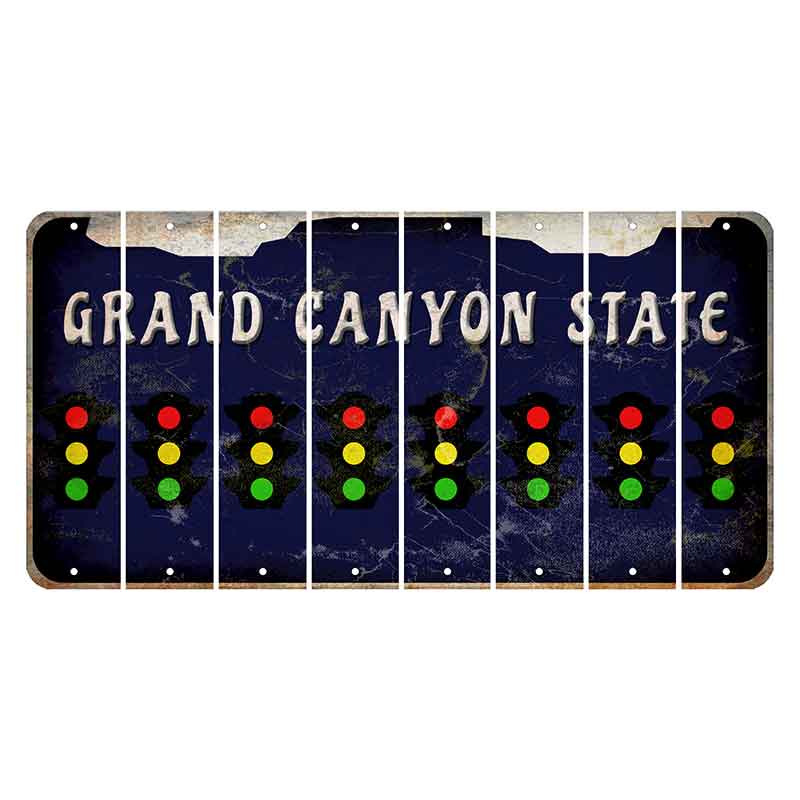 Arizona Navy Cut License Plate Strips (Set of 8) Traffic Light