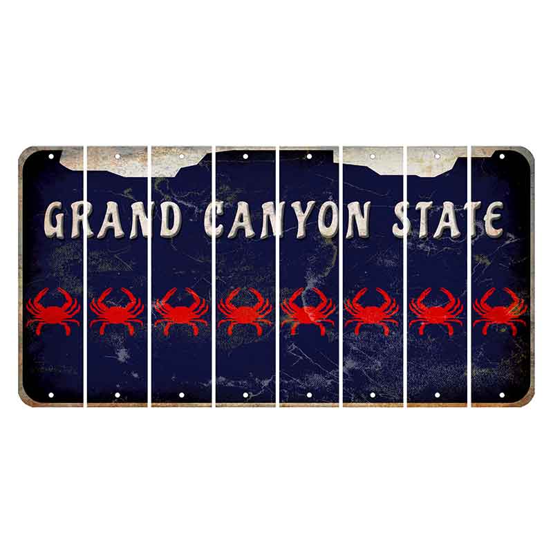 Arizona Navy Cut License Plate Strips (Set of 8) Crab
