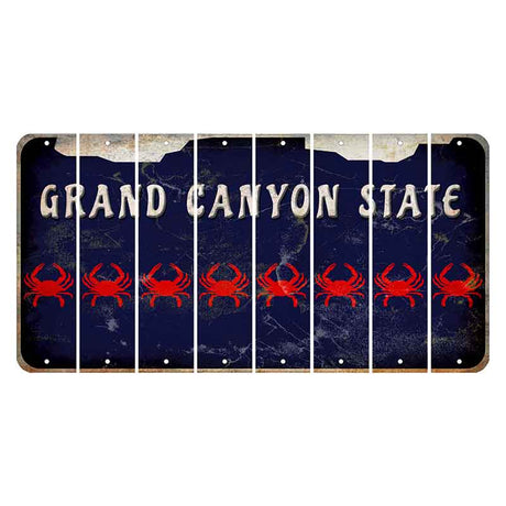 Arizona Navy Cut License Plate Strips (Set of 8) Crab
