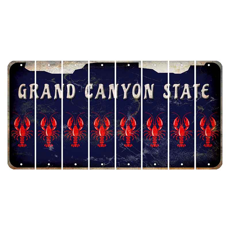 Arizona Navy Cut License Plate Strips (Set of 8) Lobster