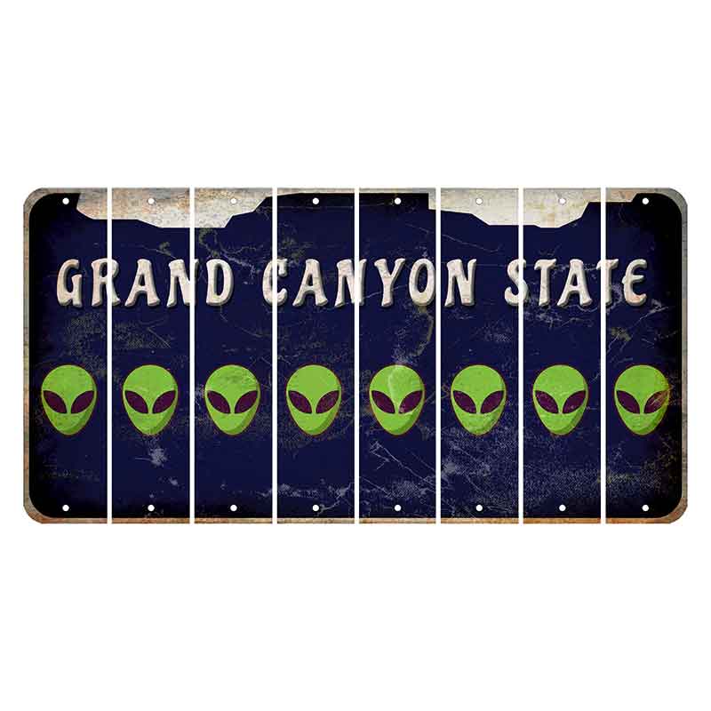 Arizona Navy Cut License Plate Strips (Set of 8) Alien