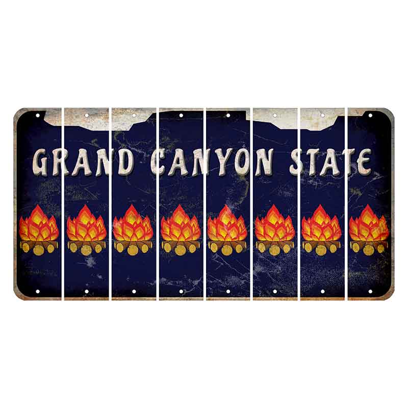 Arizona Navy Cut License Plate Strips (Set of 8) Campfire