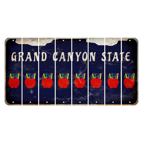 Arizona Navy Cut License Plate Strips (Set of 8) Teacher Apple
