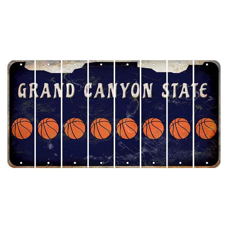 Arizona Navy Cut License Plate Strips (Set of 8) Basketball