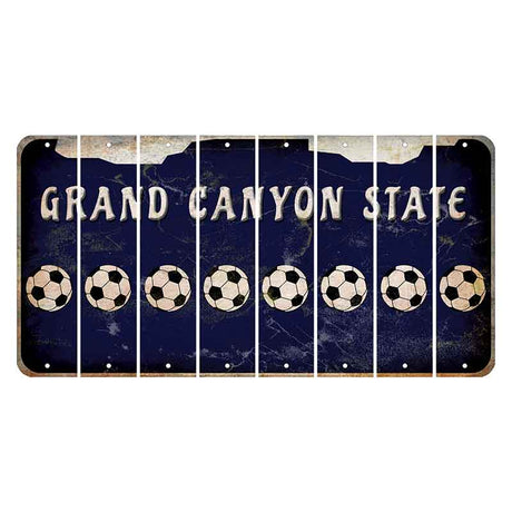 Arizona Navy Cut License Plate Strips (Set of 8) Soccerball
