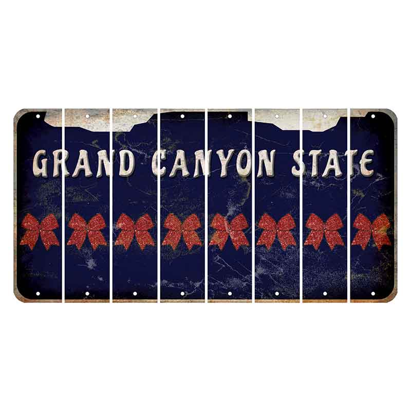 Arizona Navy Cut License Plate Strips (Set of 8) Cheer Bow