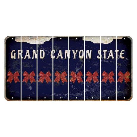 Arizona Navy Cut License Plate Strips (Set of 8) Cheer Bow