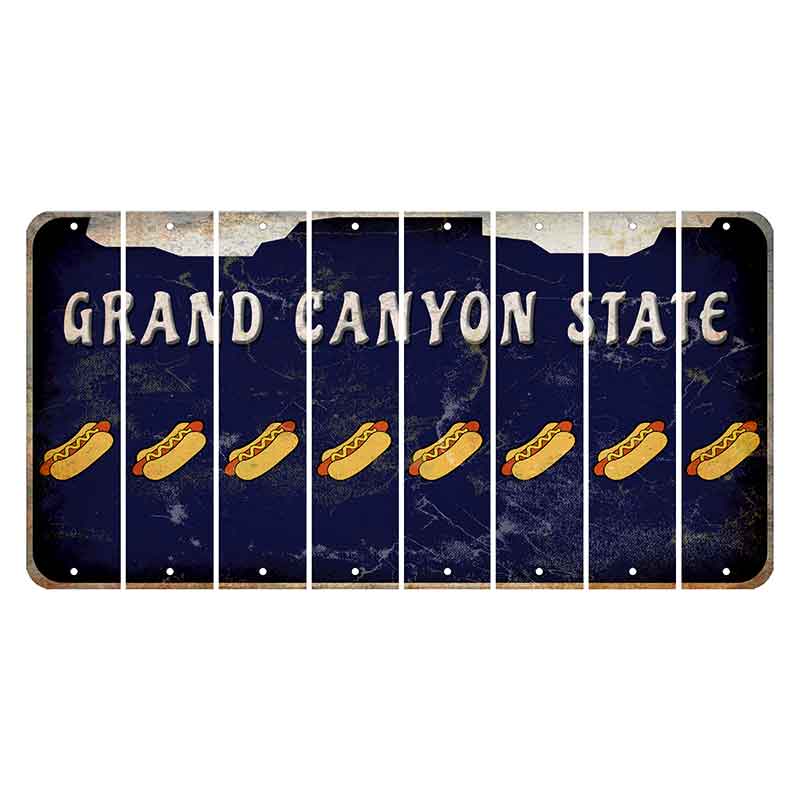 Arizona Navy Cut License Plate Strips (Set of 8) Hotdog