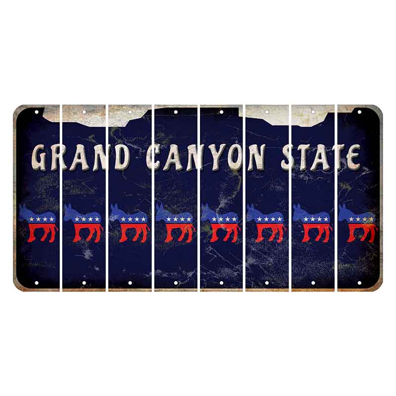 Arizona Navy Cut License Plate Strips (Set of 8) Democrat