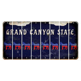 Arizona Navy Cut License Plate Strips (Set of 8) Democrat