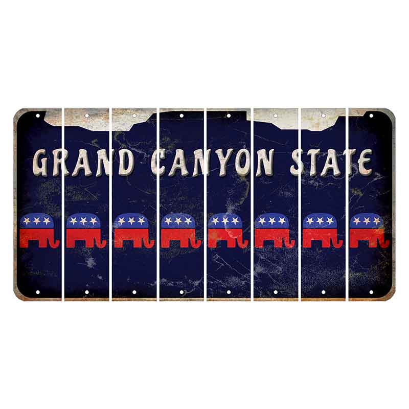 Arizona Navy Cut License Plate Strips (Set of 8) Republican