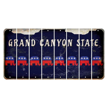 Arizona Navy Cut License Plate Strips (Set of 8) Republican