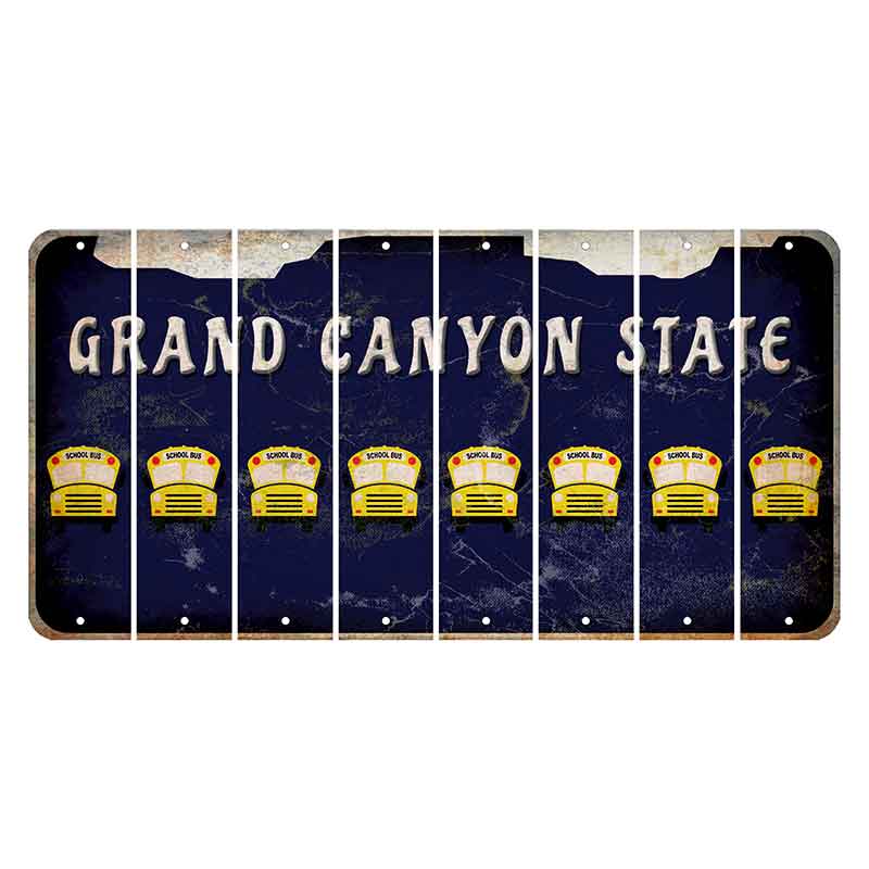 Arizona Navy Cut License Plate Strips (Set of 8) School Bus