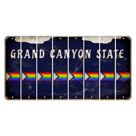 Arizona Navy Cut License Plate Strips (Set of 8) LGBTQ Flag