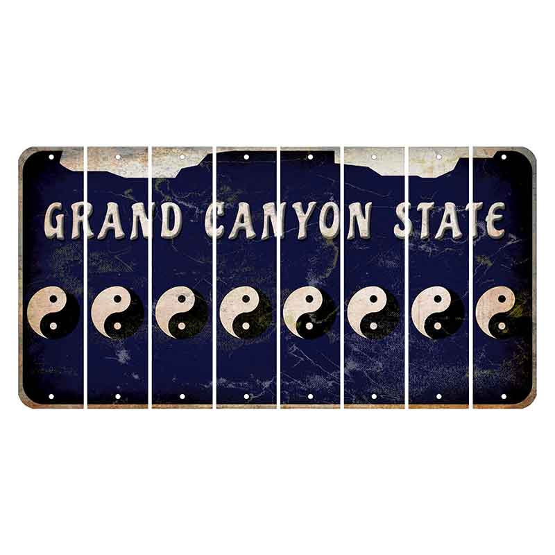 Arizona Navy Cut License Plate Strips (Set of 8) Yin Yang