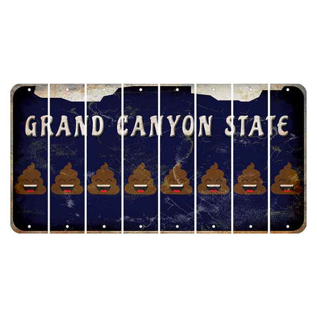 Arizona Navy Cut License Plate Strips (Set of 8) Emoji - Poop