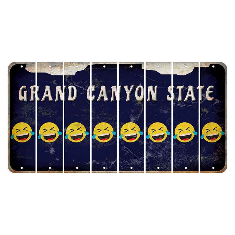Arizona Navy Cut License Plate Strips (Set of 8) Emoji - Laughing