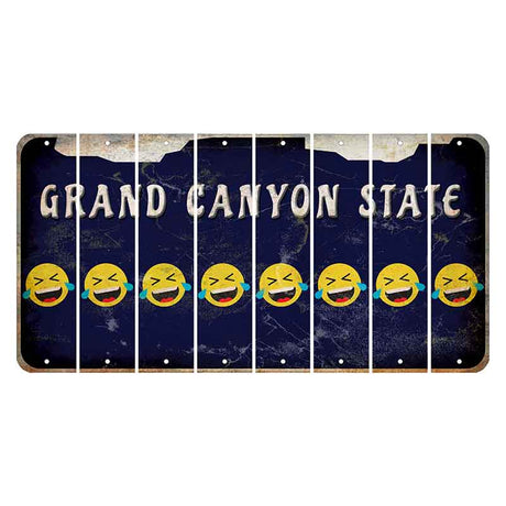 Arizona Navy Cut License Plate Strips (Set of 8) Emoji - Laughing